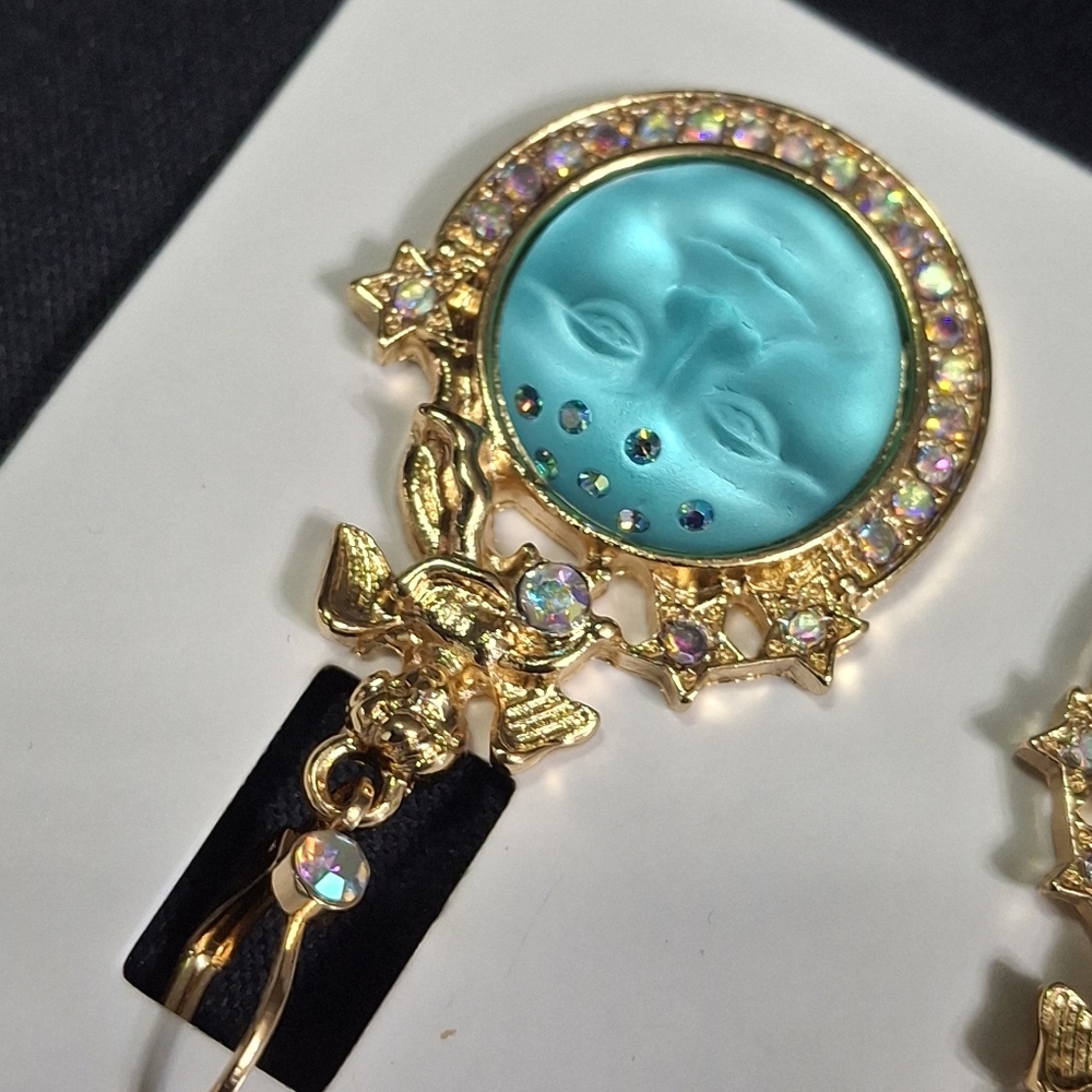 Kirks Folly Angel Moon Face Earrings - Picture 5 of 11